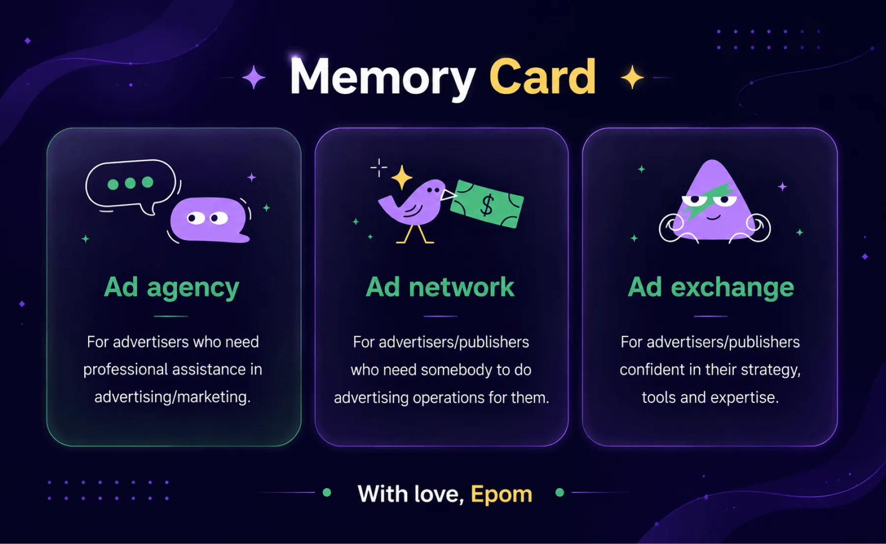 Memory card about ad partners