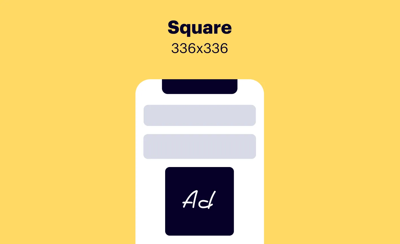 Square mobile banner Ad Size