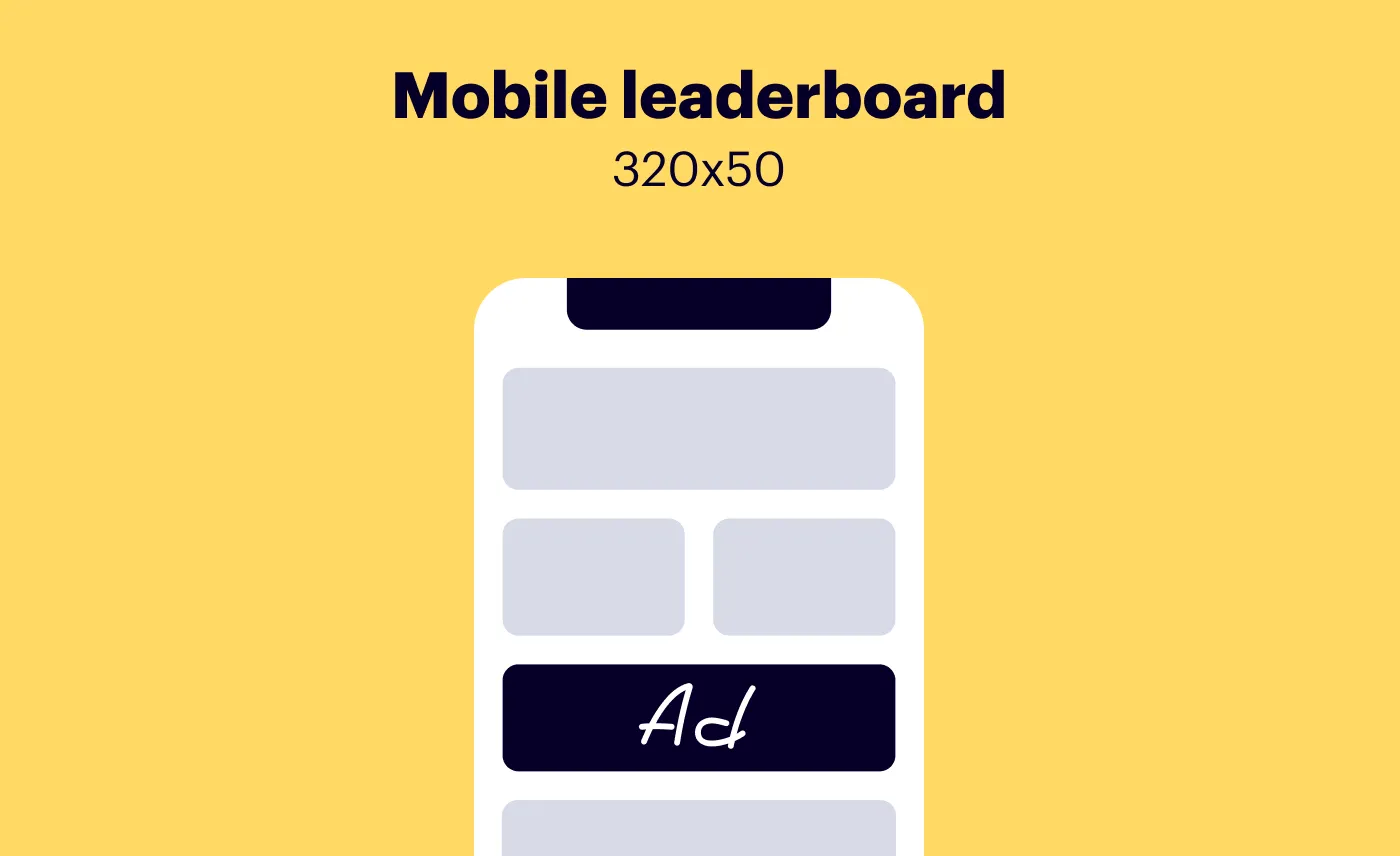 Mobile leaderboard Ad Size