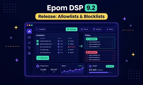 Epom DSP 9.2: Build Allowlists And Blocklists Straight From Your Analytics