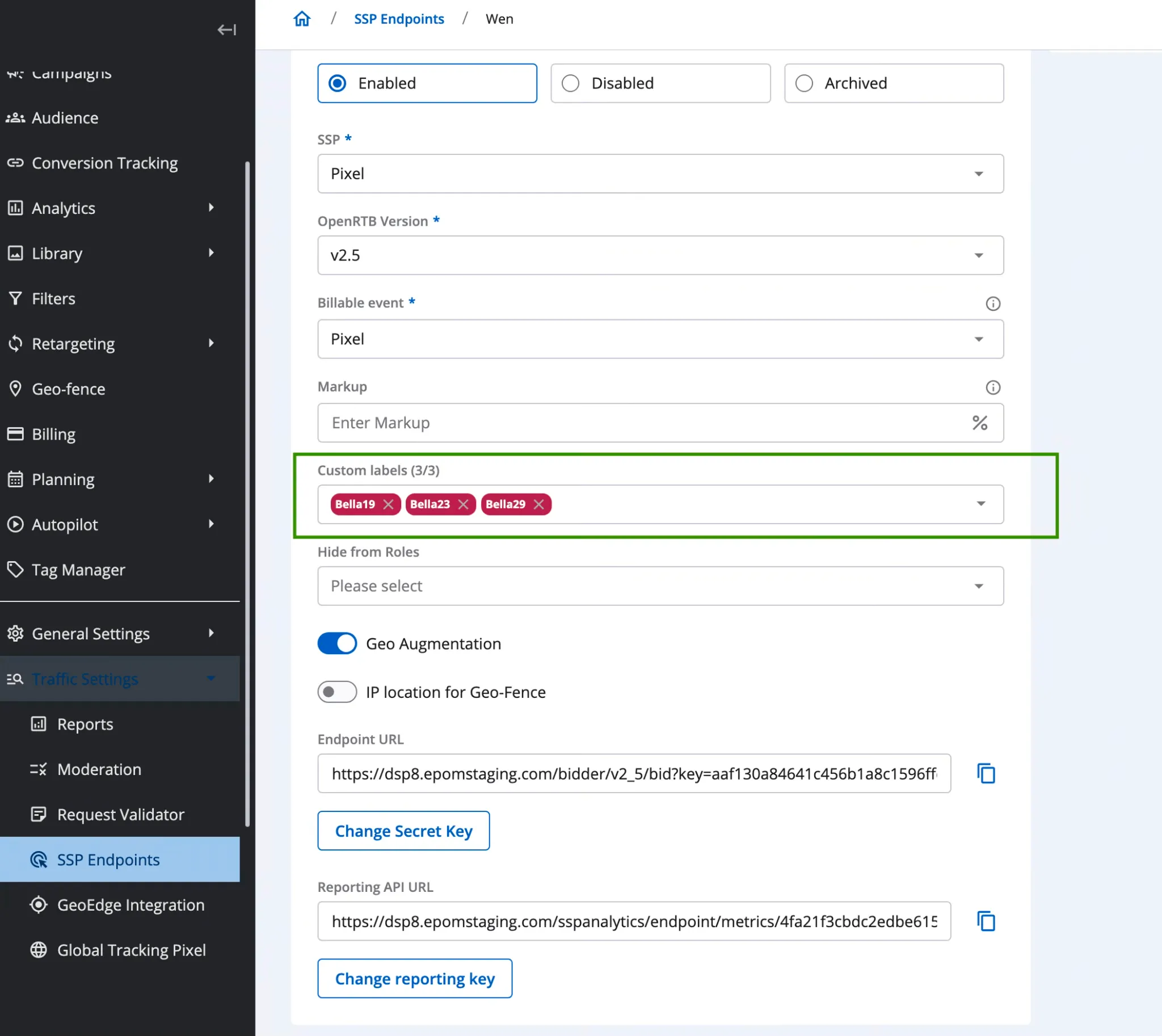 Epom DSP 8.2: Changes in SSP Endpoints module