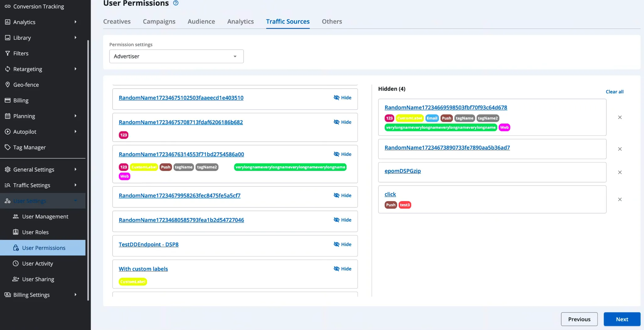 Epom DSP 8.2: New User Permissions of the SSP label system