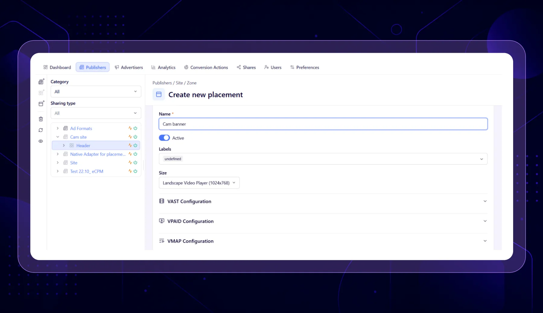 Inventory creation in adult ad network 
