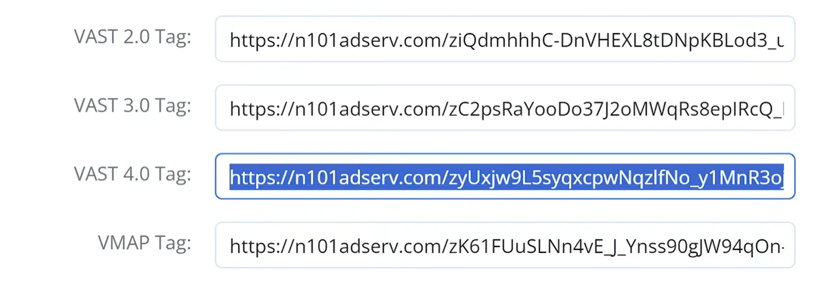 video ad tag copying