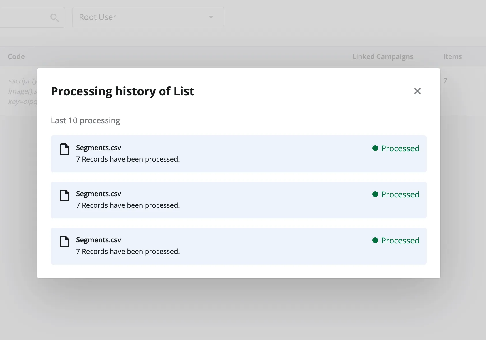retargeting segments upload in csv